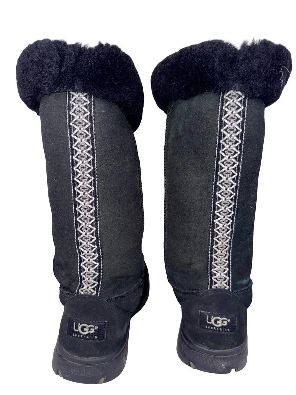 UGG ULTIMATE TALL BRAID BOOTS IN BLACK